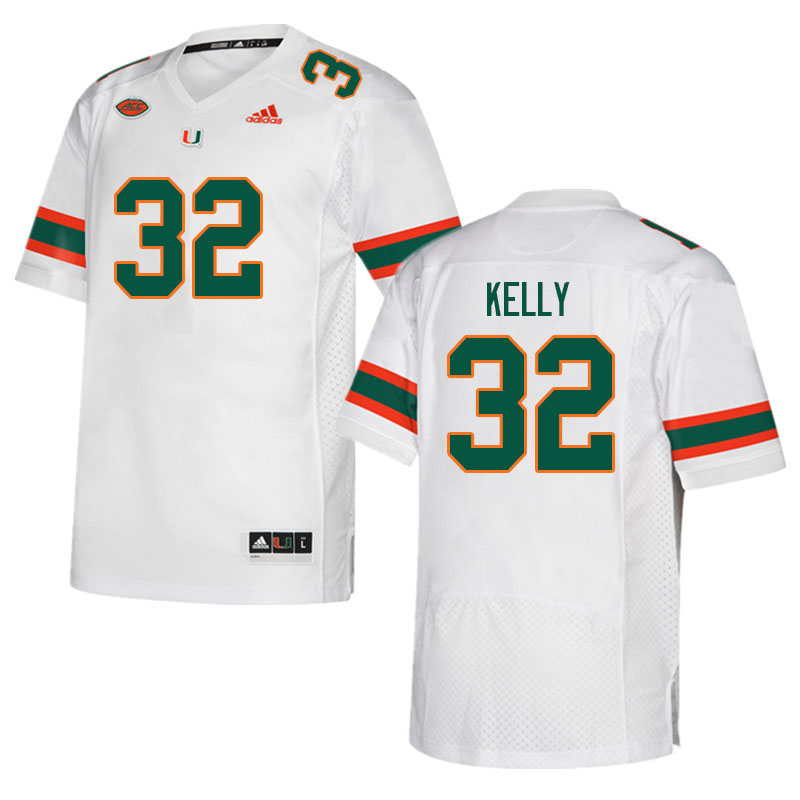 Men #32 Nyjalik Kelly Miami Hurricanes College Football Jerseys Sale-White - Click Image to Close